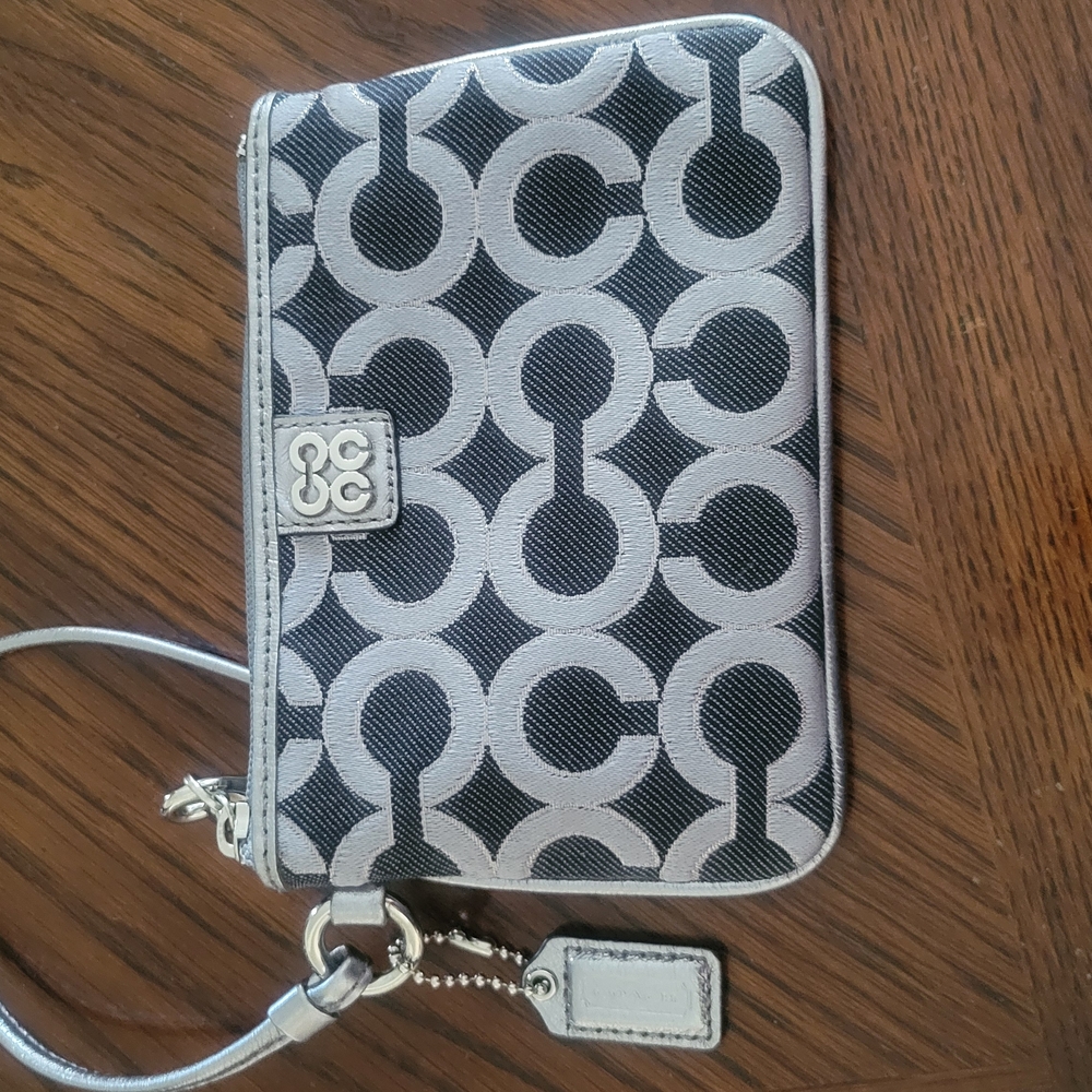 Coach Black and Gray Wristlet